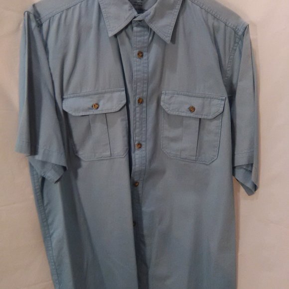 Faded Glory Men's Short Sleeve Button Down Shirt Color Blue Size Large - Picture 5 of 5